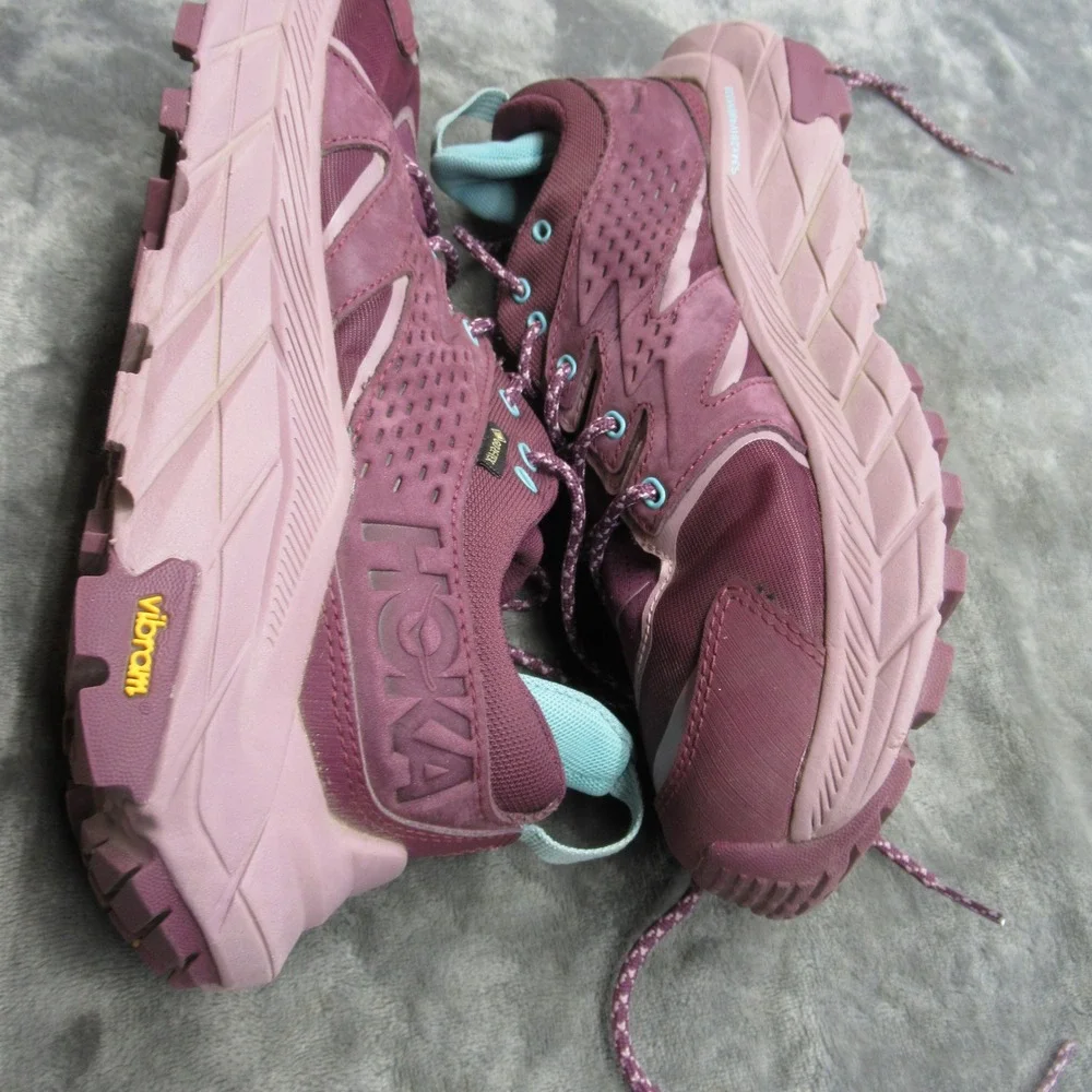 Hoka Womens Shoes 8.5 B Anacapa Low GTX Purple Trail‎ Goretex Light Grippy EUC - Picture 6 of 16